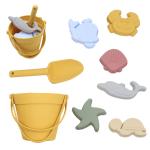 Customized Silicone Beach Toys Silicone Bucket Pail And Spade Sets Bpa Free Portable Silicone Sand Bucket Toys