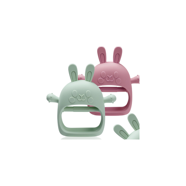 Food-Grade Silicone Baby Teething Chewy Sensory Bunny Toys Anti-Drop 100% BPA Free Teething Toys For Babies