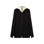 Ribbed Hood Double Face Cape