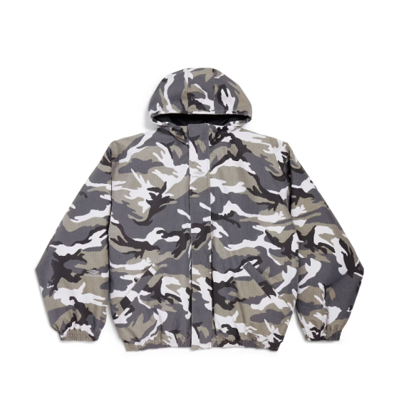 Men's Camo Ski Parka Grey & Silver