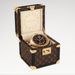 Trunk Table Clock, Quartz, 80mm, Steel, Monogram
