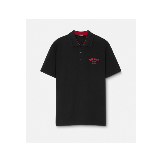 Embroidered Versace Milano Stamp Polo Shirt