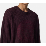 Medusa embroidered cable-knit sweater