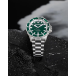 men's large dial luminous diving steel belt mechanical watch