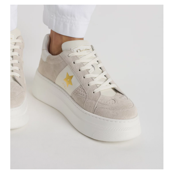 Light beige suede calf leather