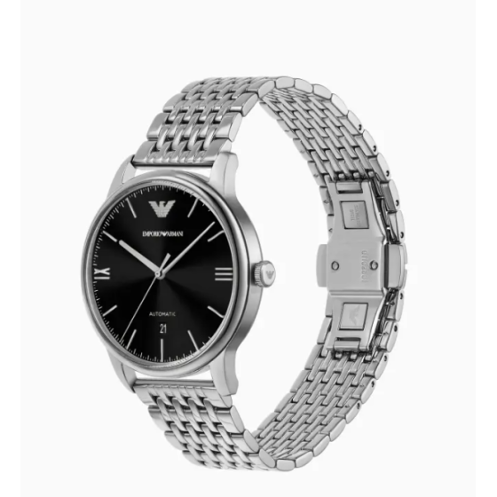 Men's Braided Steel Strap Simple Pointer Plain Mechanical Watch