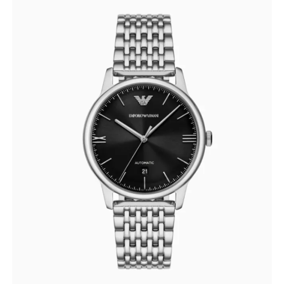 Men's Braided Steel Strap Simple Pointer Plain Mechanical Watch