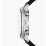 Men's large dial leather wristband trendy avant-garde quartz watch