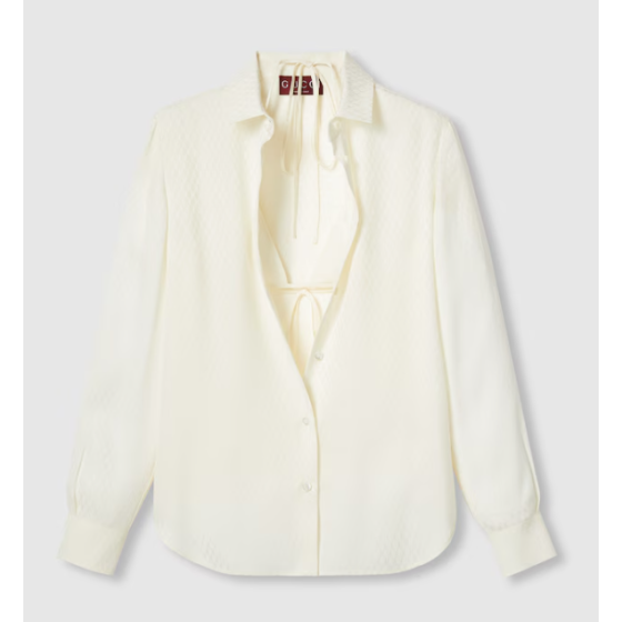 Gucci silk jacquard shirt and bra set