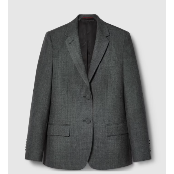 Single breasted wool grisaille jacket