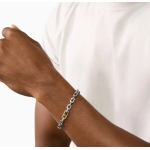 Men's Steel Curb Chain Contrast Eagle Logo Trendy Avant-garde Bracelet