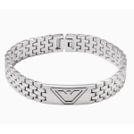 Men's Braided Brushed Steel Chain Plain Eagle Engraved Bracelet