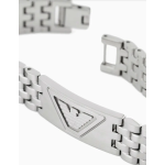 Men's Braided Brushed Steel Chain Plain Eagle Engraved Bracelet
