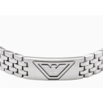 Men's Braided Brushed Steel Chain Plain Eagle Engraved Bracelet