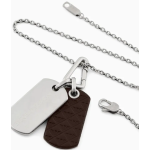 men's contrasting leather bracelet necklace gift box set