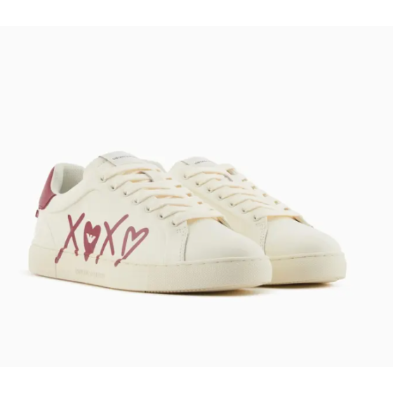 Unisex lace-up low-top round-toe printed sneakers