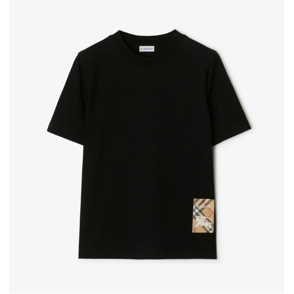 Check Label Cotton T-shirt