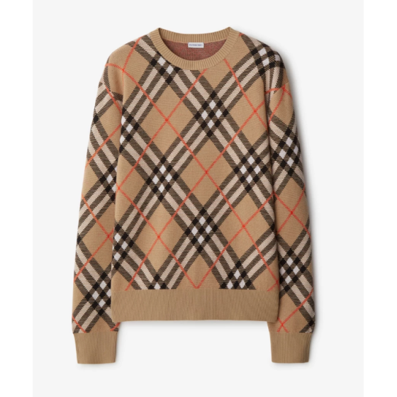 Check Wool Blend Sweater