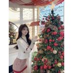 Disney red elements New Year's Eve Christmas sweater clothing for women, atmosphere outfit, a complete set of skirts for autumn and winter
