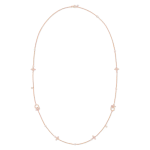 Idylle Blossom Multi-Pattern Long Necklace, Pink Gold and Diamonds