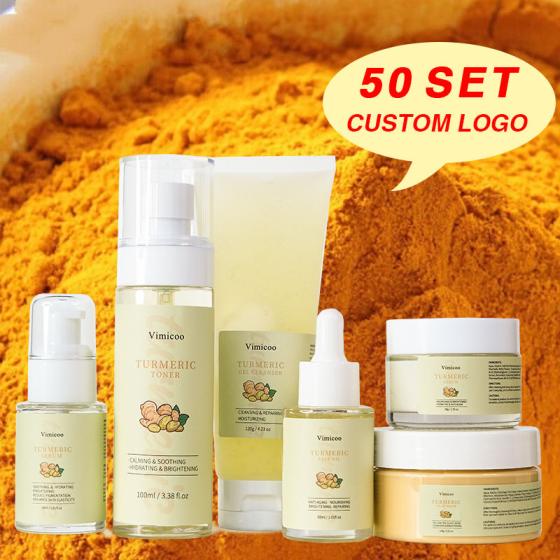 OEM Skincare Products Wholesale Natural Organic Tumeric Face Rejuvenating Anti-aging Private Label Turmeric Skin Care Set