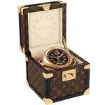 Trunk Table Clock, Quartz, 80mm, Steel, Monogram