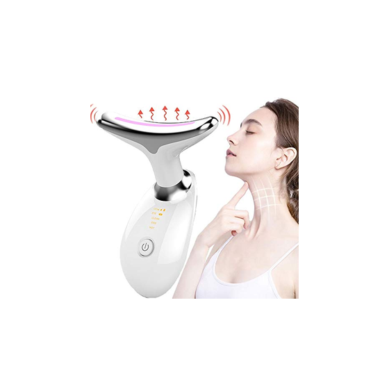 LED Photon Therapy Neck Lifting Massager Anti-wrinkle Vibration Skin Tighten Machine Face Slimming Beauty Care Device