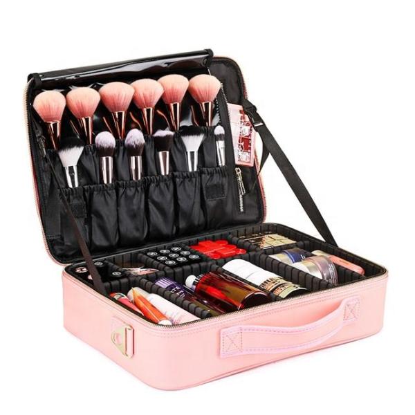 Hot Sale Custom Waterproof Brushes Makeup Bag Portable Artist Beauty Professional Make up Case Travel Organizer Cosmetic Bag