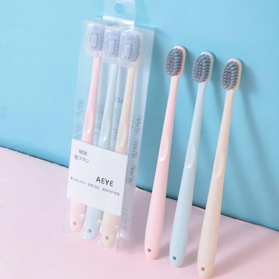 Custom Logo 3 PCS Adult Soft bristle Toothbrush Home Oral Care Dental Soft Care Toothbrush Gift Pack Free Sample Tooth Brush