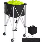 Foldable Tennis Ball Hopper Sport Training Supplies Pick Up Basket Tennis Ball Cart with Wheels