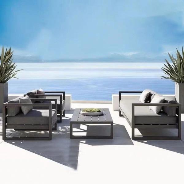 Outdoor Furniture Set Nordic Modern Aluminum Garden Waterproof Sofa With Chair & Table, Customized Outdoor Furniture