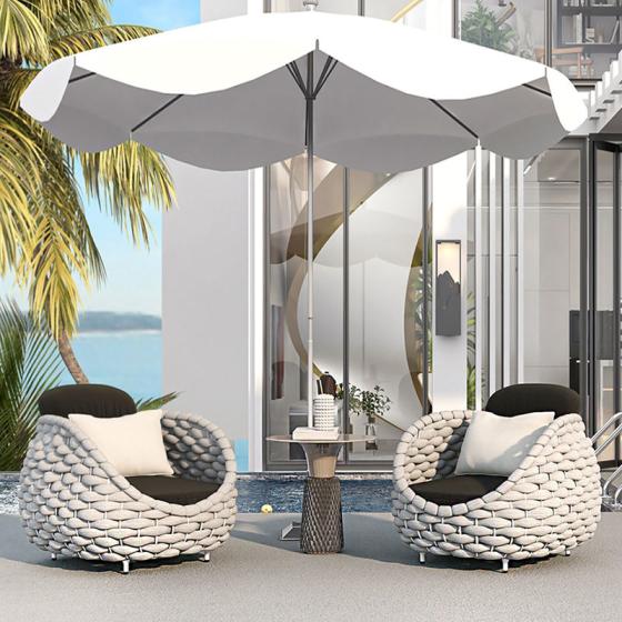 Outdoor rattan sofa courtyard villa balcony waterproof sunscreen rattan chair net open-air garden leisure furniture