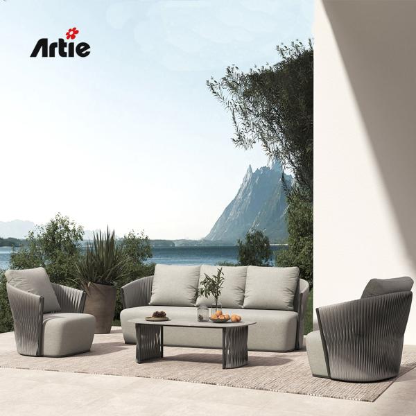 Artie Wicker Outdoor Furniture Lounge Garden Sofa Sets Modern Luxury Patio Furniture Outdoor Leisure Sofa Set