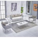 Leisure style all hand-made outdoor rope sofa set patio use aluminium frame webbing furniture