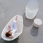 outdoor beach chair Enjoying sunlight pool lounge chair sun loungers