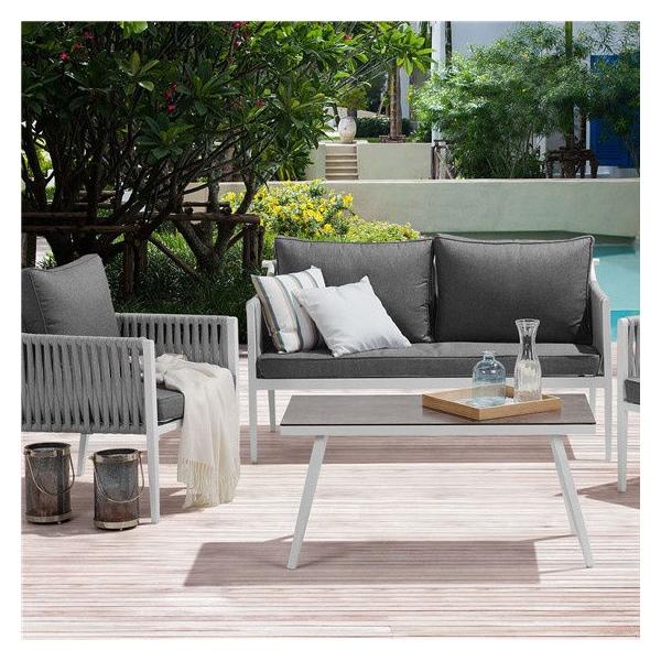 Leisure Outdoor Garden Furniture Webbing Weaving Sofa Set Rattan Or Rope Patio Sofa