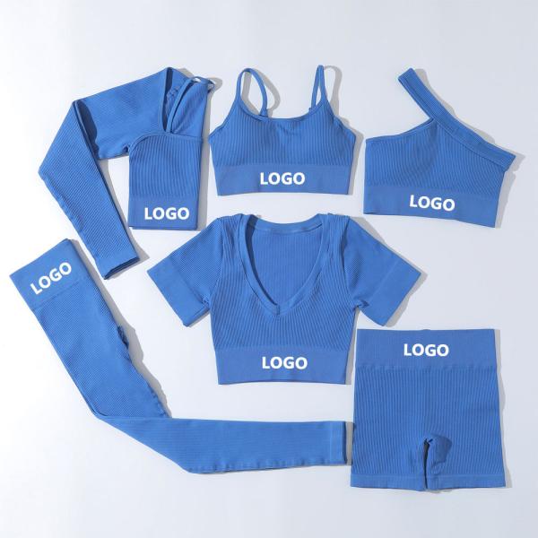 Wholesale Women Fitness Apparel Sportswear Sport Bra And Leggings Two Pieces Activewear Set Ribbed Athletic Gym Workout Yoga Set