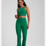 custom gym women's tank tops and flared pants gym fitness 2 pieces sets plus size active wears yoga set high quality for ladies