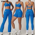 PASUXI Wholesale Women Seamless Gym Fitness Plus Size Yoga Sets Women Crop Top Sports Bra Leggings 2 Piece Set