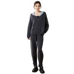qiaoyatou cashmere fashion set Women's double thick Autumn/Winter hooded zipper sweater coat + loose knit bloomers