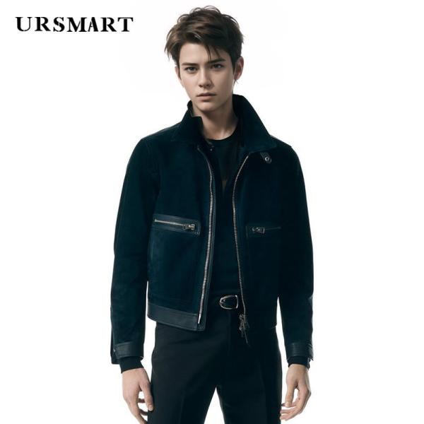 Classic suede men's jacket fashion lapel new autumn winter leather short jacket for men